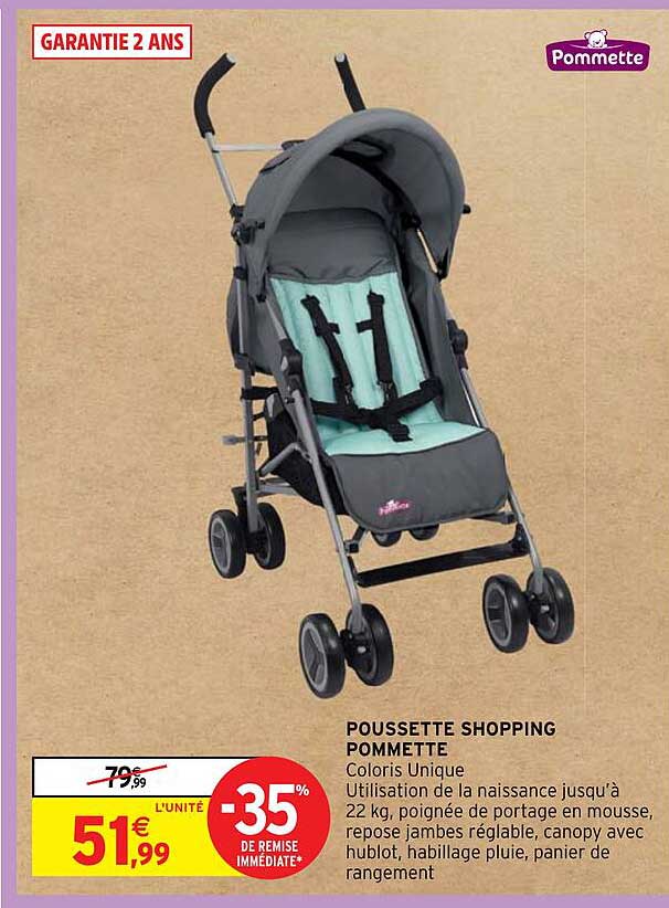 poussette shopping pommette