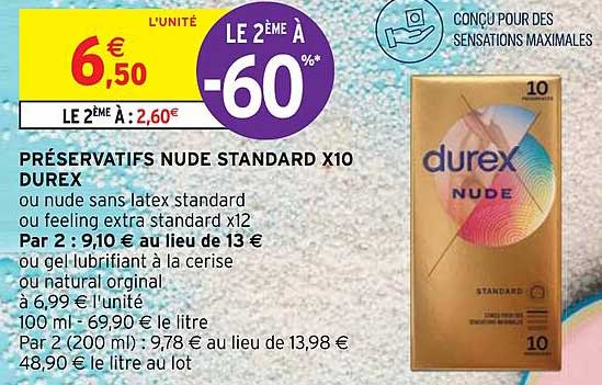 préservatifs nude standard x10 durex