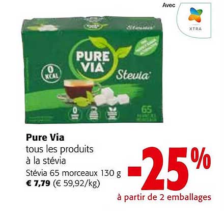 pure via tous les produits à la stévia