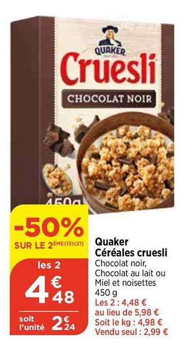 Quaker Céréales Cruesli