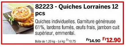quiches lorraines 12 pcs