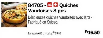 quiches vaudoises 8 pcs