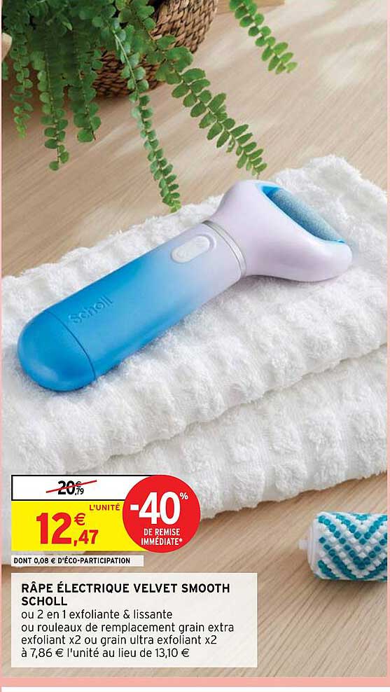 râpe électrique velvet smooth scholl