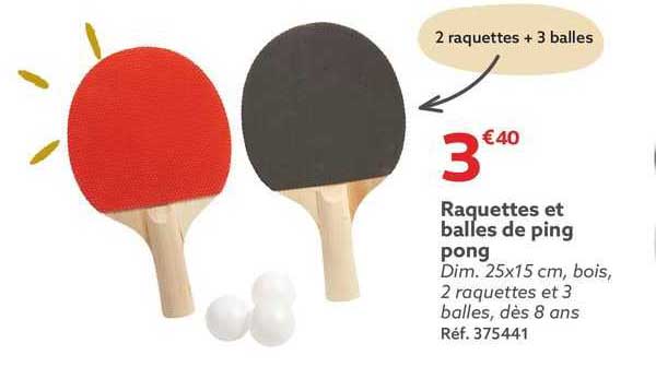 raquettes et balles de ping pong