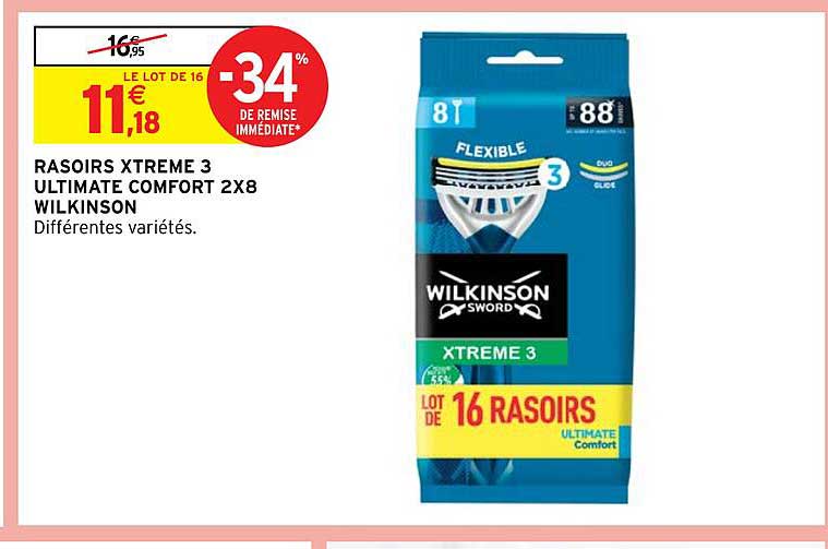 Rasoirs Xtreme 3 Ultimate Comfort 2x8 Wilkinson