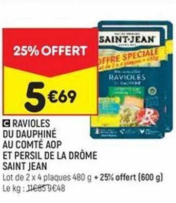 Ravioles Du Dauphiné Au Comté Aop Et Persil De La Drôme Saint Jean