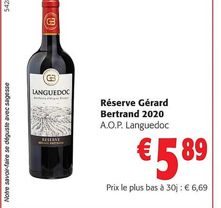 réserve gérard bertrand 2020 a.o.p. languedoc