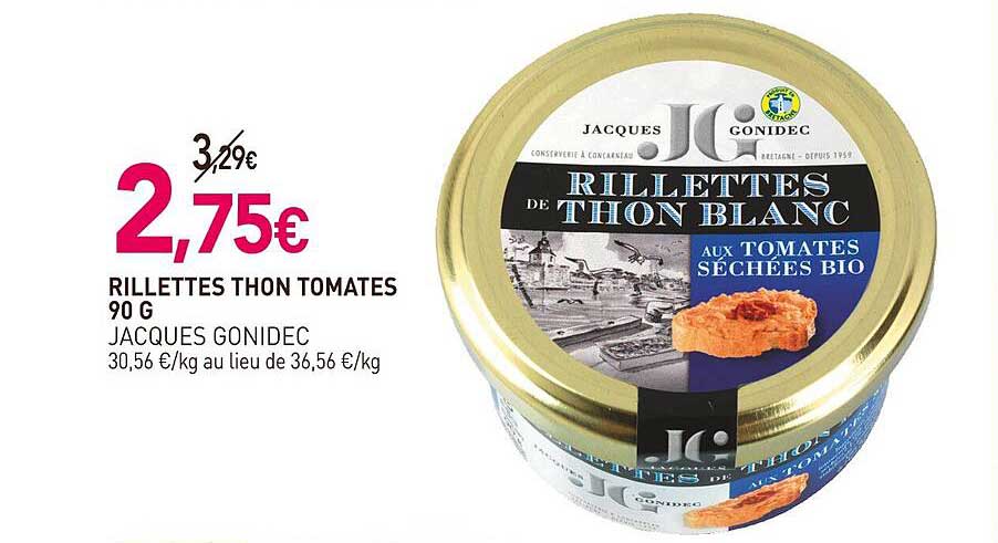 Rillettes Thon Tomates - Jacques Gonidec - 90 G