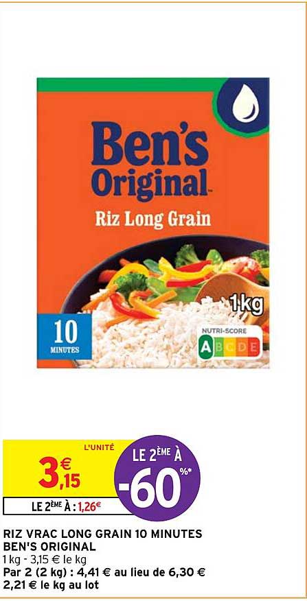 riz vrac long grain 10 minutes ben's original