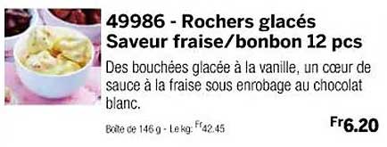 rochers glacés saveur fraise/bonbon 12 pcs