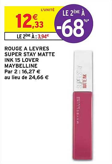 rouge à lèvres super stay matte ink 15 lover maybelline