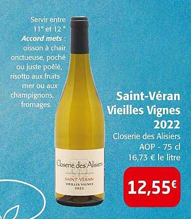 saint-véran vieilles vignes 2022 closerie des alisiers aop