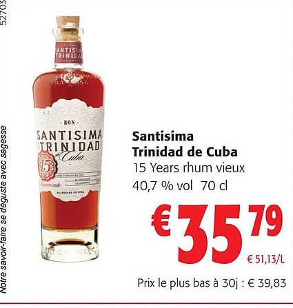 santisima trinidad de cuba 15 years rhum vieux