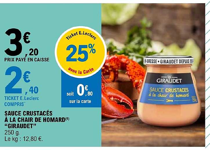 Sauce Crustacés à La Chair De Homard "giraudet"