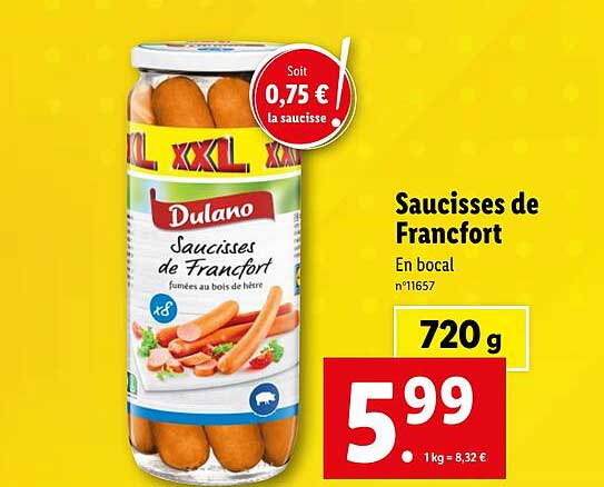 saucisses de francfort dulano