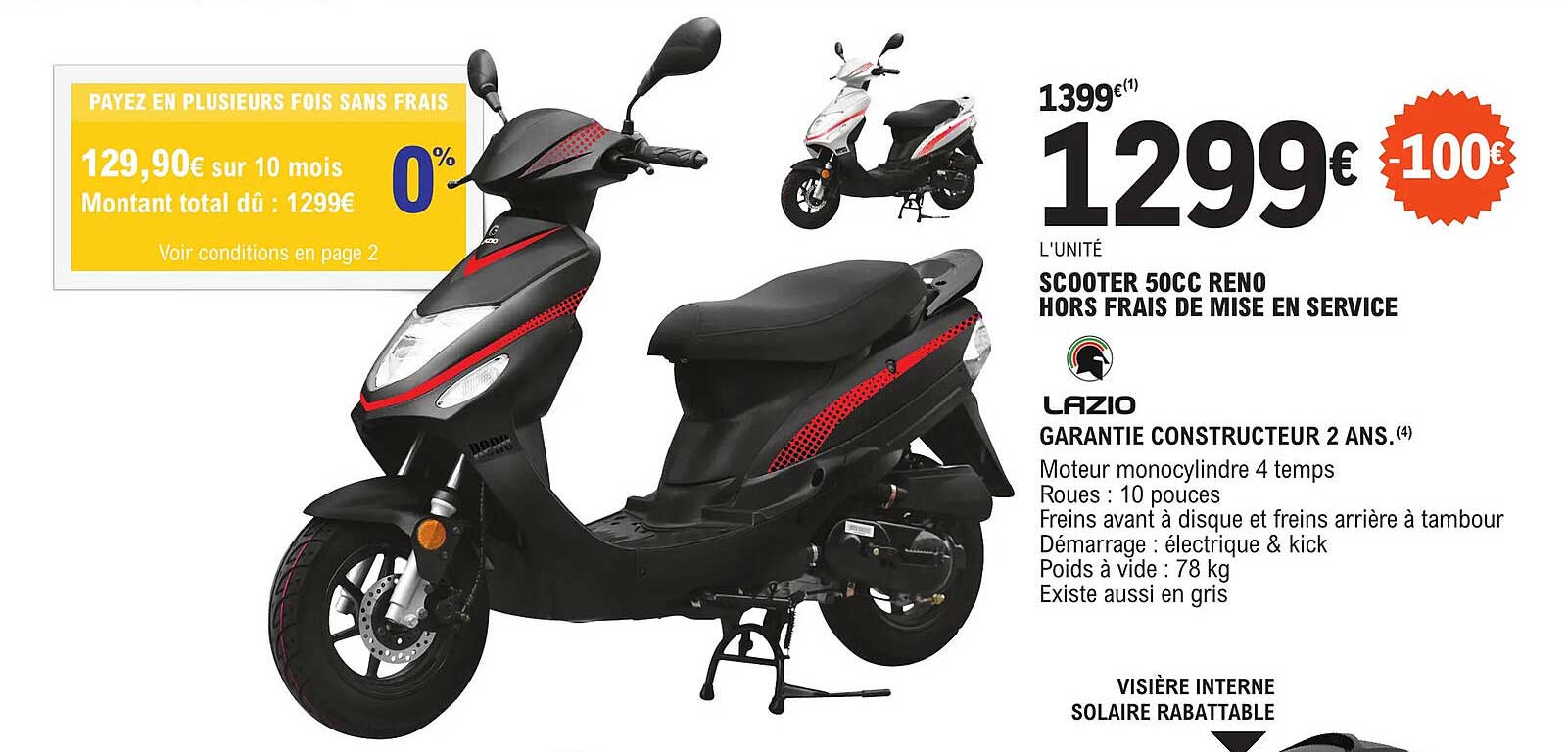 scooter 50cc reno hors frais de mise en service lazio