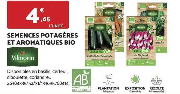 semences potagères et aromatiques bio vilmorin
