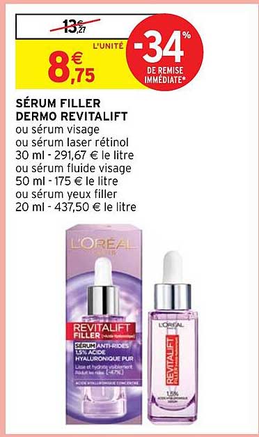 sérum filler dermo revitalift