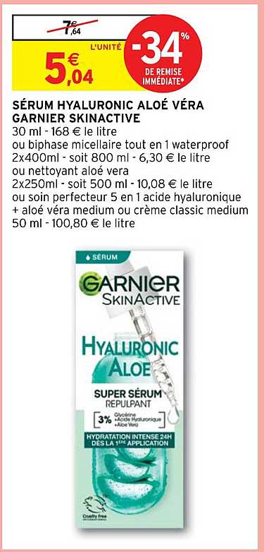 Sérum Hyaluronic Aloé Vera Garnier Skinactive
