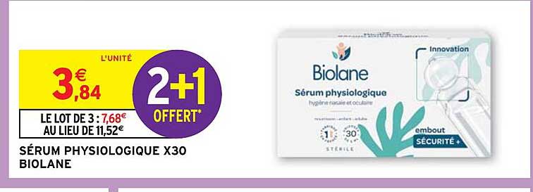 sérum physiologique x30 biolane