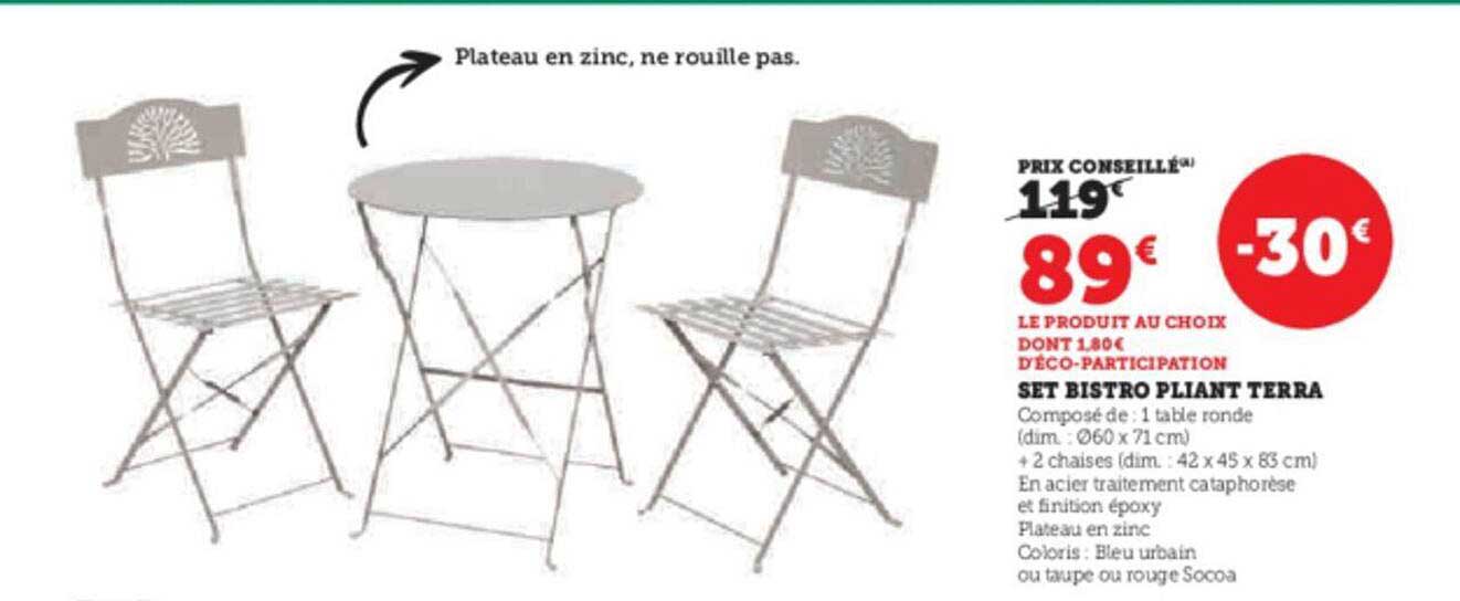 Set Bistro Pliant Terra