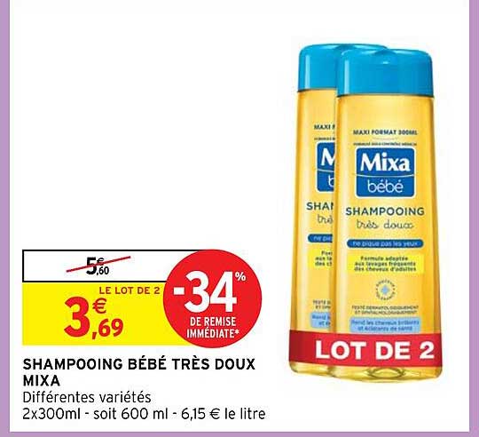 shampooing bébé très doux mixa