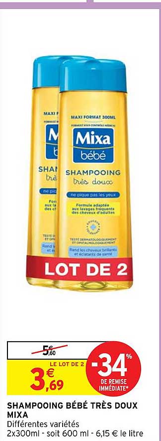 shampooing bébé très doux mixa