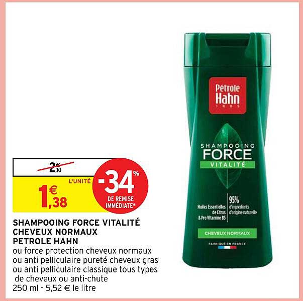 shampooing force vitalité cheveux normaux pétrole hahn
