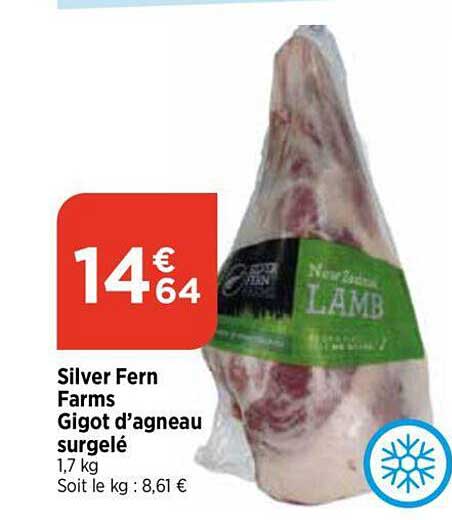 silver fern farms gigot d'agneau surgelé