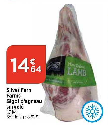 silver fern farms gigot d'agneau surgelé