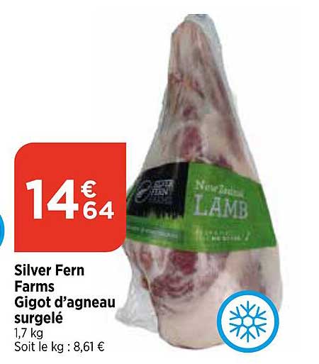 silver fern farms gigot d'agneau surgelé