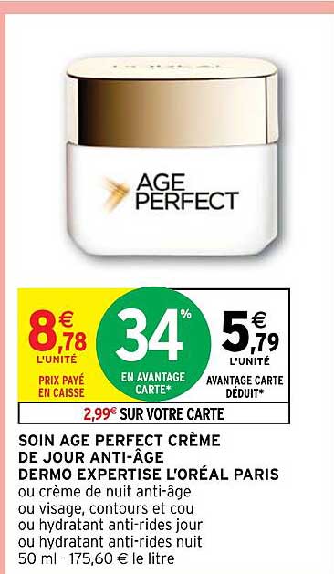soin âge perfect crème de jour anti-âge dermo expertise l'oréal paris