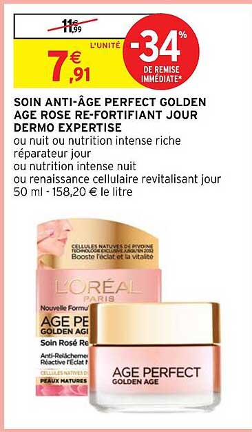 Soin Anti-âge Perfect Golden âge Rose Re-fortifiant Jour Dermo Expertise