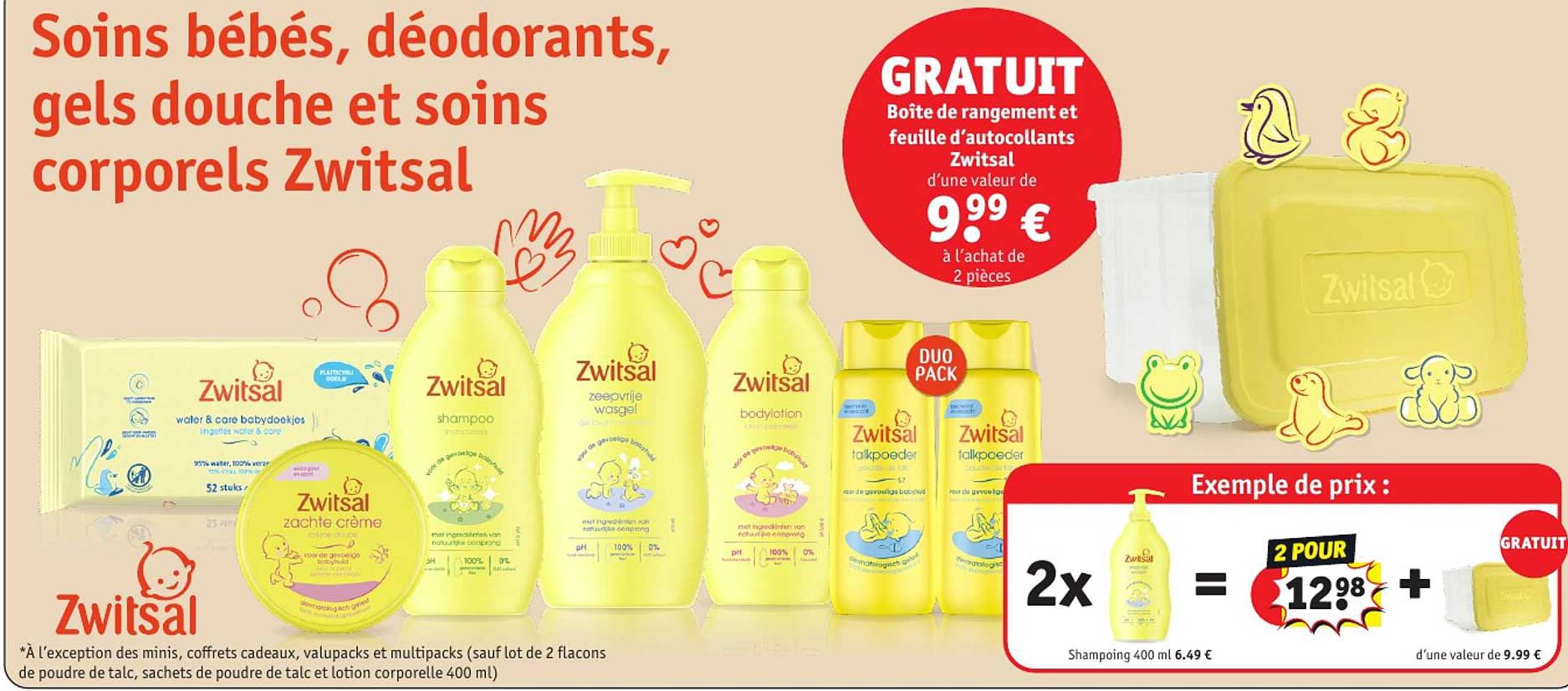 soins bébés, déodorants, gels douche et soins corporels zwitsal