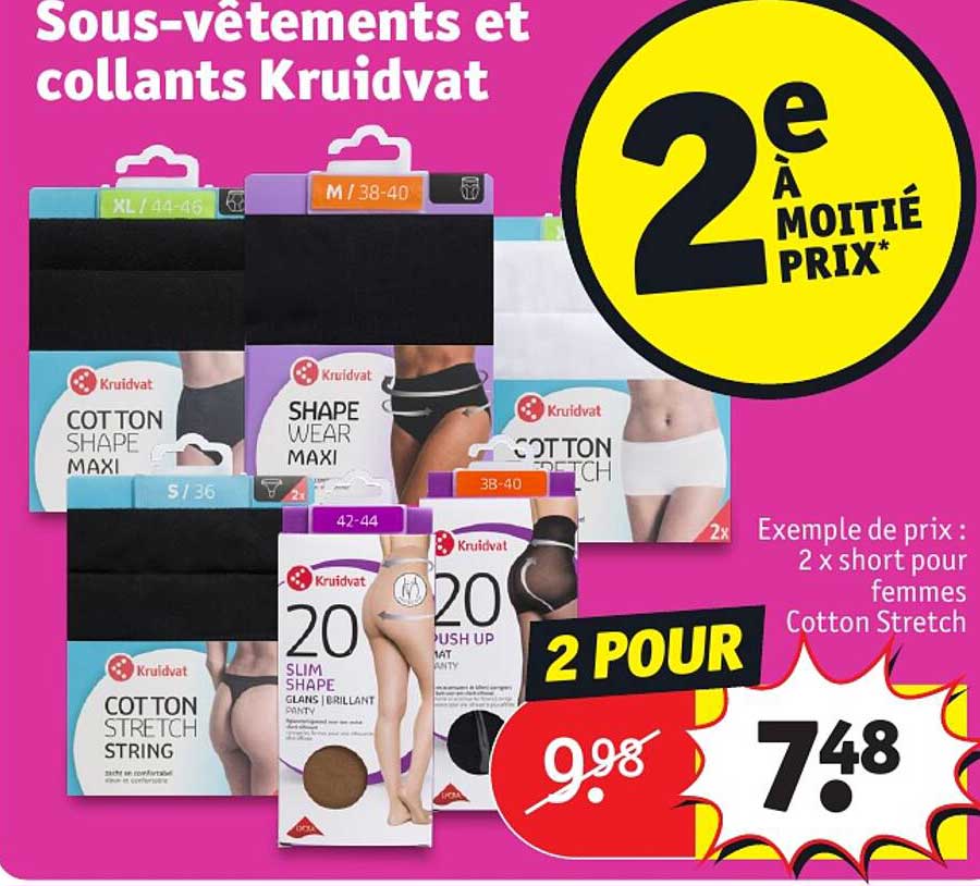 sous-vêtements et collants kruidvat