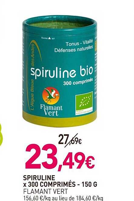 spiruline x 300 comprimés flamant vert