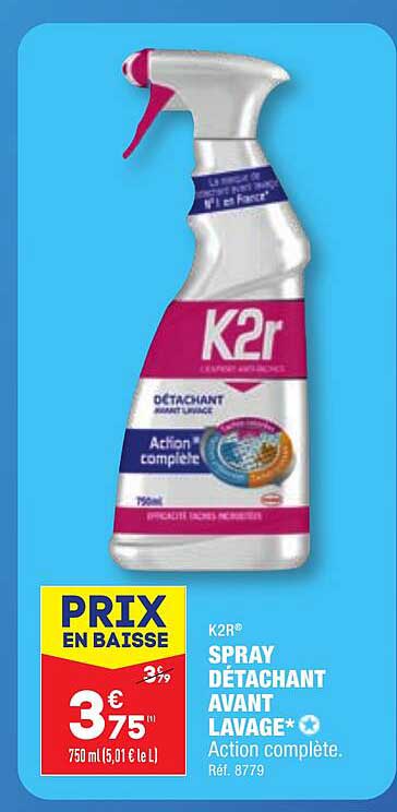 spray détachant avant lavage