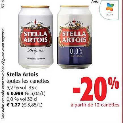 stella artois toutes les canettes