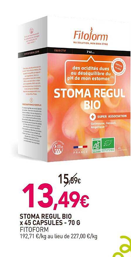 stoma regul bio x 45 capsules fitoform