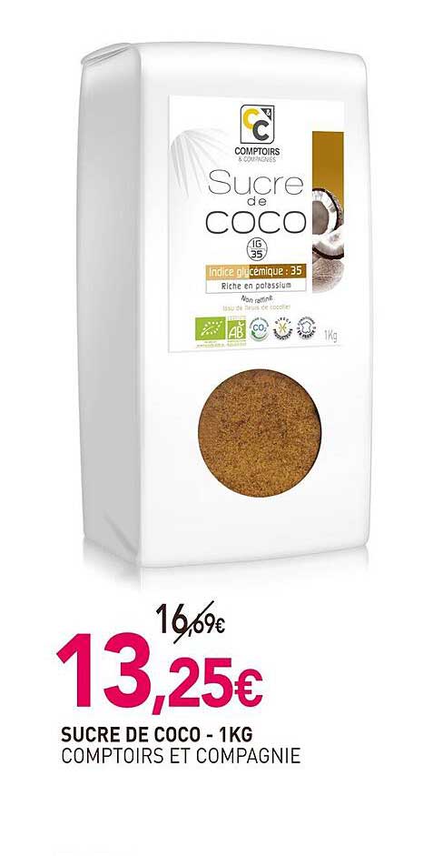 sucre de coco - comptoirs et compagnie - 1 kg