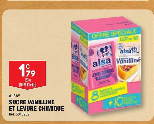 sucre vanilliné et levure chimique alsa