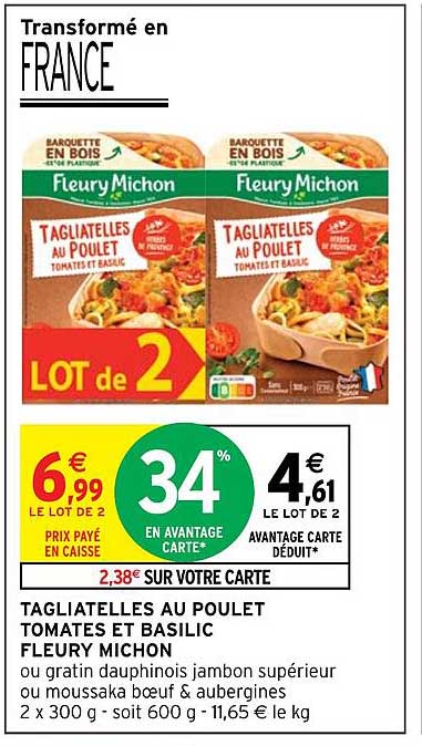 tagliatelles au poulet tomates et basilic fleury michon