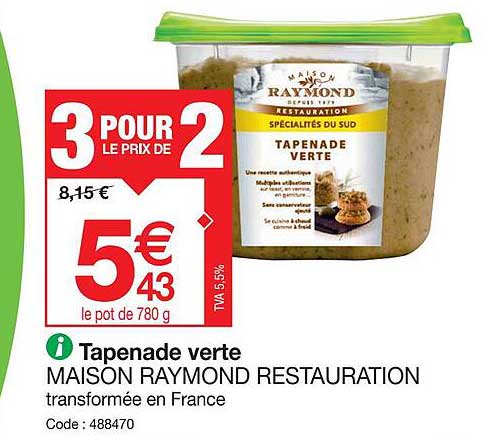 tapenade verte maison raymond restauration