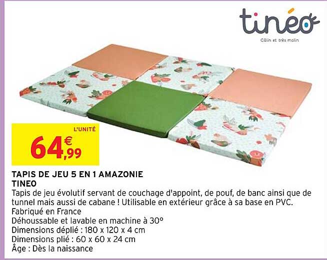 tapis de jeu 5 en 1 amazonie tineo