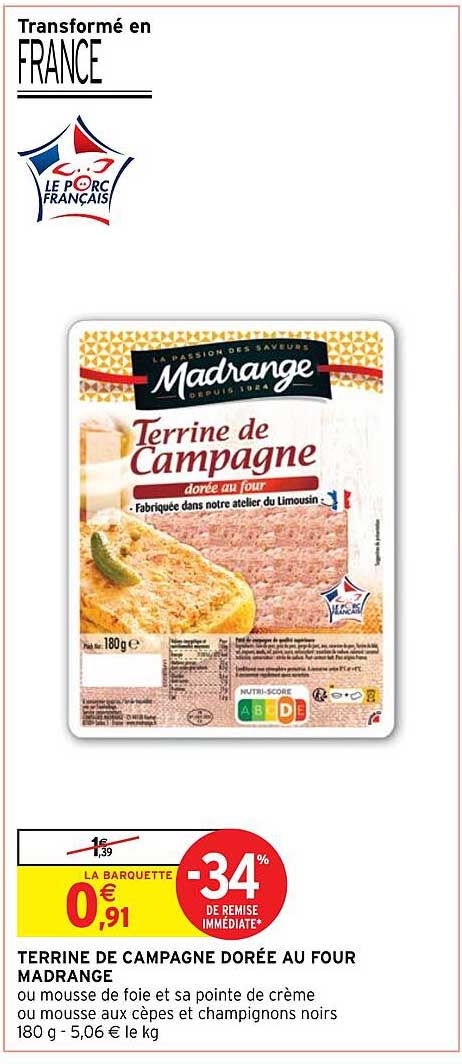 tarrien de campagne dorée au four madrange