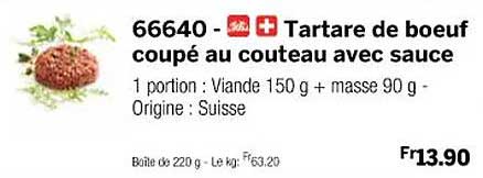 Tartare De Bœuf Coupé Au Couteau Avec Sauce