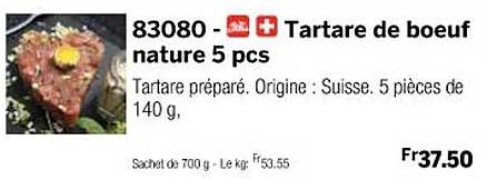 tartare de bœuf nature 5 pcs