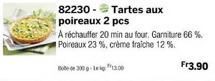 tartes aux poireaux 2 pcs