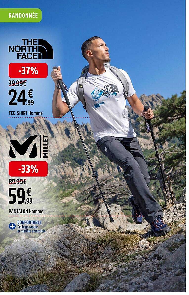 tee-shirt homme the north face, pantalon homme millet