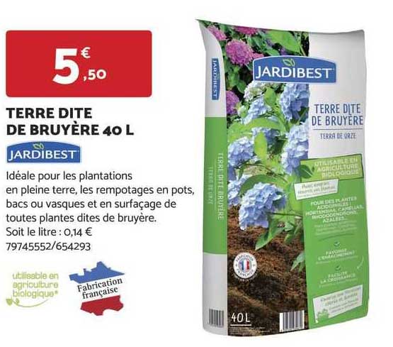 terre dite de bruyère 40 l jardibest